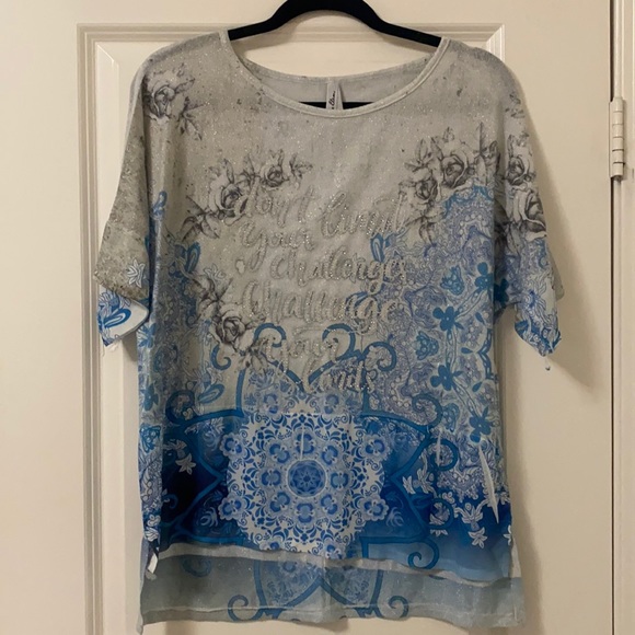 Ribbed flowy t-shirt - Picture 1 of 7